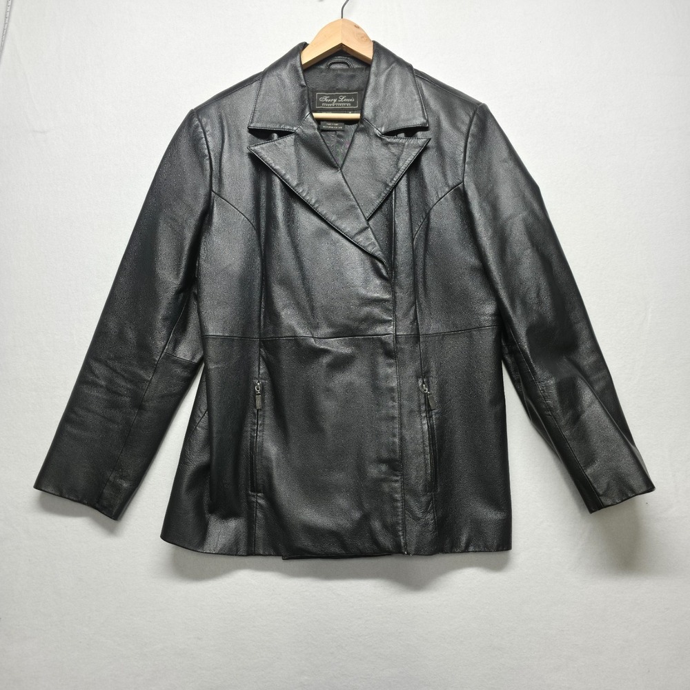 Terry Lewis Classic Luxuries Black‎ Leather Jacket Size Medium